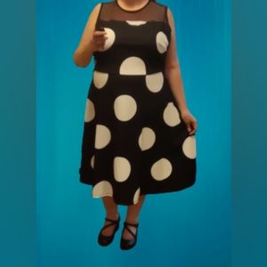 Simply Be Black and white polka dot dress sz 20